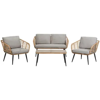 Beliani 4-Sitzer, Natur, Kunststoff, Loungemöbel, Loungemöbel-Sets