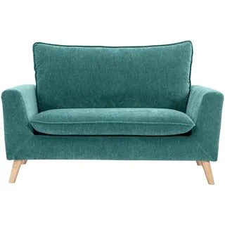 Skandinavisches Sofa 2-Sitzer mit Samteffekt in Blaugrün JONAS