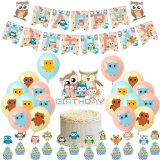 Eule Geburtstag Deko Owl Kindergeburtstag Deko Owl Geburtstag Luftballons Owl Torten Topper Eule Girlande Owl Luftballons