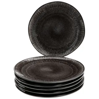 Mambocat Kuchenteller Zakynthos 21,5 cm Schwarz 6er Set