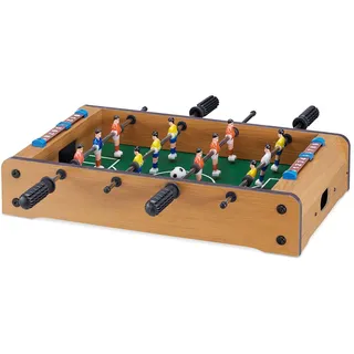 Relaxdays Tischkicker, Hellbraun, Holzwerkstoff, Kunststoff, Metall, 51x50 cm, Freizeit, Sport - Fitness