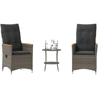 Festnight Rattan Balkonmöbel Set 3 Teilig Gartenstuhl Verstellbar Lehne Balkon Möbel Kleiner Balkon Sitzgruppe Garten 2 Personen Balkon Set Balkonset 2 Stühle 1 Tisch Balkonstuhl Gartensessel