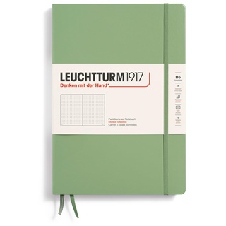 Leuchtturm1917 Notizbuch Composition (B5), Hardcover, 219 nummerierte Seiten, Salbei, Dotted