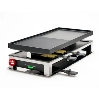 Solis 3 in 1 Raclette Tischgrill 7911 1500 W für 10 Personen schwarz/silber