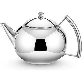 Teekanne mit Sieb, loser Tee, 2 Liter, Edelstahl-Teekanne, Kaffee, Wasser, kleiner Wasserkocher, Filterset, Induktionsherd, beheizter Wasserkocher,...
