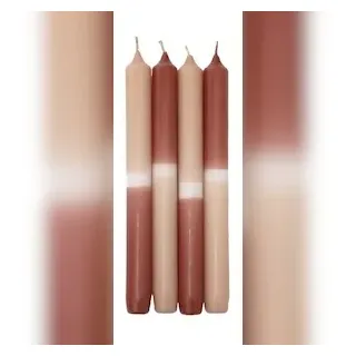 Wiedemann Kerzen Leuchterkerzen Dip Dye Kerzen Lachs / Ahorn, 250 x Ø 23 mm, 4 Stück