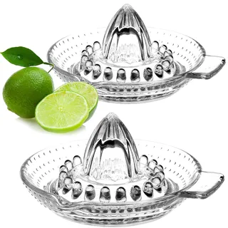 PLATINUX Zitronenpresse aus Glas Set 2 Teilig Orangenpresse traditionell Zitruspresse Saftpresse Handpresse