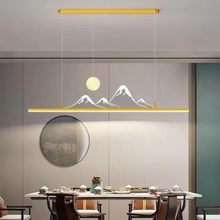 Moderne LED pendelleuchte Esstisch, kreativ LED Esszimmer hängelampe Dimmbar mit Fernbedienung Küchen Hängend Leuchte Modern Kronleuchter für Teetisch Couchtisch Deko Deckenlampe (Gold, L150cm)