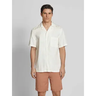 Regular Fit Freizeithemd aus Lyocell-Leinen-Mix Modell 'Cisco', Offwhite, L