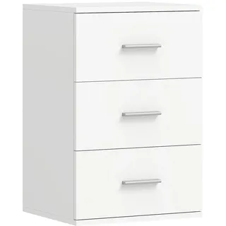 Homcom Nachttisch mit 3 Schubladen 35 x 60 x 40 cm Weiß