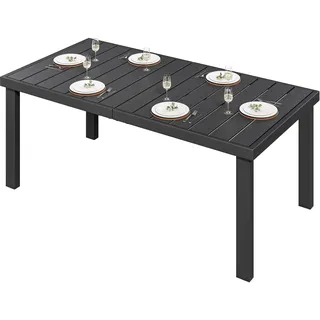 YITAHOME Gartentisch 140 x 90 x 0 cm Schwarz