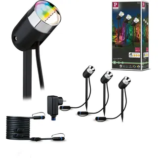 Paulmann Außenleuchte Kunststoff 22,5 cm 3er Set RGBW Anthrazit
