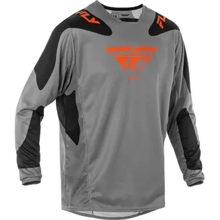 FLY RACING Kinetic Sym Langarm-trikot - Grey / Orange / Black - S