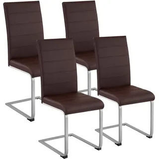 Tectake tectake® Schwingstühle Kunstleder 4er Setcappuccino