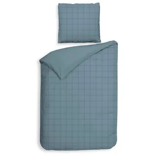 Heckett and Lane Bettwäsche Diamante Bettwäsche 155 Colonial Blue 155x220, Bettbezug Kopfkissenbezug Set kuschelig weich hochwertig bunt