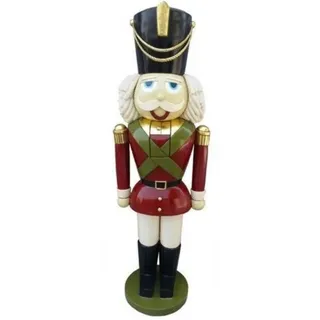 Casa Padrino Luxus Deko Skulptur Nussknacker Rot / Mehrfarbig / Grün H. 180 cm - Weihnachts Deko Figur - XXL Deko Skulptur - XXL Deko Figur - XXL Weihnachts Skulptur - Weihnachts Deko Accessoires