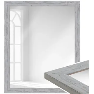 WANDStyle Wandspiegel H750, Landhaus Spiegel Grau 35x95 cm, Wandspiegel, Ganzkörperspiegel Groß grau 35 cm x 95 cm