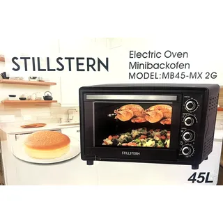 Stillstern MB45-MX 2G Minibackofen mit Umluft 45L 2000W Schwarz NEU
