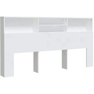 vidaXL Kopfteil mit Ablagen Weiß 200x19x103,5 cm