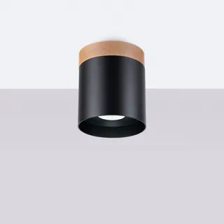 Sollux RIF 1xGU10 Holz/Aluminium 14x12x12 cm schwarz
