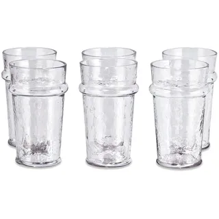 LOBERON Glas 6er Set Avrilla, klar | Sommer, Outdoor, Gartenausstattung, Trinkgläser, Mundgeblasenes Qualitätsglas, Natürlich schöner Stil