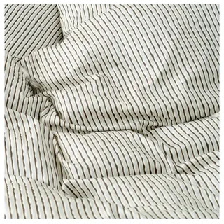 Marc O'Polo Janne Gestreift Satin Grau 135 x 200 cm + 80 x 80 cm