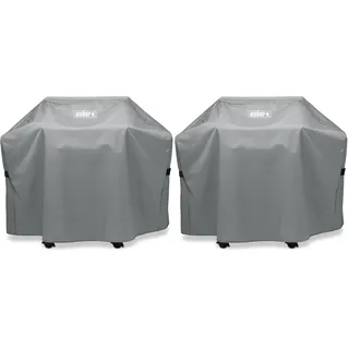 Weber Abdeckhaube, passend für alle Weber Spirit 200 Serie, Genesis 200 Serie BZW Grills bis zu 132cm Breite, UV-beständig, regenabweisend, Schutz vor Wind und Wetter - grau (7178) (Packung mit 2)