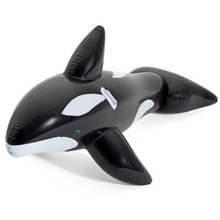 BESTWAY Badespielzeug Schwimmtier Jumbo Whale aufblasbarer Wal XL Orka, Robuste Handgriffe, Sicherheitsventil, Widerstandsfähiges PVC, Inklusive Reparatur-Patch