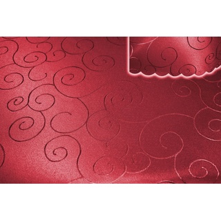 Haus und Deko Tischdecke Tischdecke rund 180 cm Ø damast Ornamente bügelfrei fleckenabweisend (1-tlg) rot