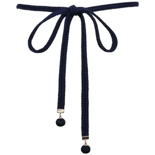 Whakano 2 Stück Geflochtene Taille Gürtel Damen,Dekorativen Taillengürtel Kleidgürtel,Schmaler Gürtel Frauen,Taillenkette,Kettengürtel für Kleid Jeans Rock Langen Hemden,148 cm,Marineblau