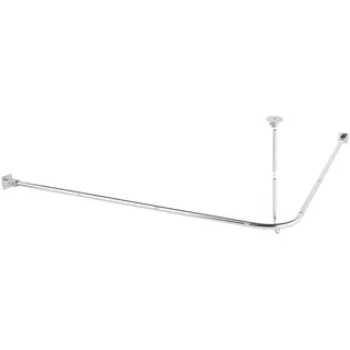 Misounda Duschvorhangstange L Form 85 x 175 cm Ohne Bohren Halterung - Duschstange für Duschvorhang - Duschvorhang Schiene für Badewanne & Dusche - 304 Rostfreier Edelstahl - Inkl. 12 Ringe