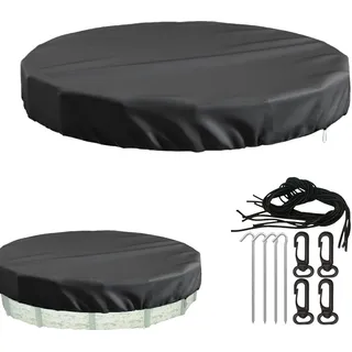 Runde Poolabdeckung 366-Pool Abdeckplane, Uv-Schutz Pool Abdeckplane mit Kordelzug und BodennäGeln Sommer-Poolschutz für wasserdicht und staubdicht