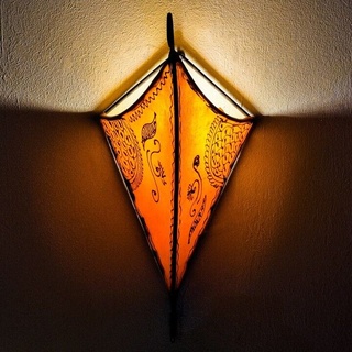 Orientalische Leder-Wandlampe "Sara" Orange