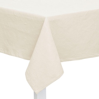 Tischdecke Juno, Weiß, Textil, Ornament, rechteckig, 135x220 cm, bügelfrei, Wohntextilien, Tischwäsche, Tischdecken