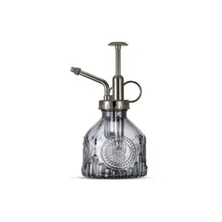 Vintage Glas-sprühflasche Mit Pumpaufsatz, Kleine Gießkanne Für Zimmer- Und Gartenpflanzen, Grau - Crezuo