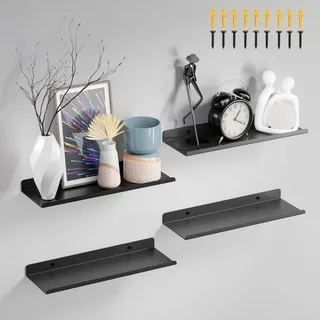 Famanu Wandregal Set 4 Stück - 30 cm breit, schwarz