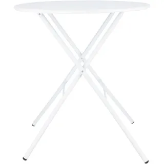 Fiam Gartenklapptisch Sirio, Weiß, Metall, rund, X-Form, 67x73x67 cm, klappbar, platzsparend, Freizeit, Campingzubehör, Campingtische