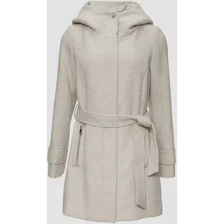 S.Oliver - Kurzer Wollmantel mit Bindegürtel, Damen, creme, 38