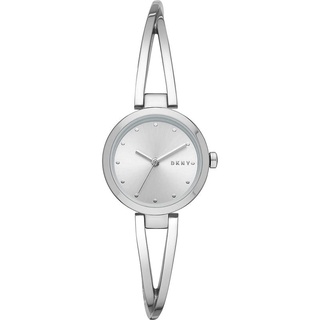 DKNY Damenuhren Crosswalk, Dreizeiger Uhrwerk, 26mm Silbernes Edelstahlgehäuse mit Edelstahlarmband, NY2789