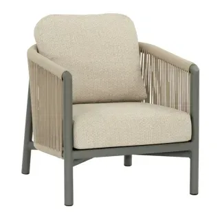 AppleBee Apple Bee Bora Bora Lounge Sessel Rope inkl. Kissen Aluminium taupe