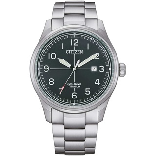 Citizen BM7570-80X Herren-Armbanduhr Eco-Drive Titan Grün
