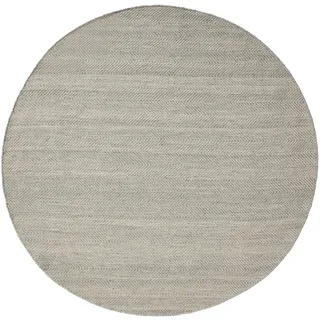 benuta Pure Wollteppich Lars Hellgrau ø 100 cm rund - Naturfaserteppich aus Wolle