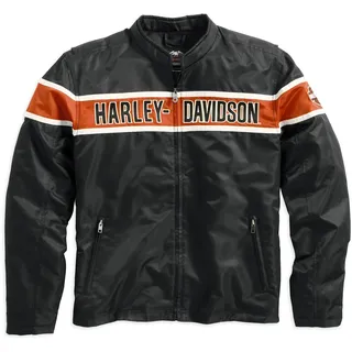 HARLEY-DAVIDSON Herren Jacke Generations Casual Outdoor Freizeitjacke Funktionsjacke für Männer Schwarz Orange, L
