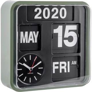 Karlsson by Present Time - Wall Clock - Mini Flip - Kunststoff - grün/schwarz - 24,5 x 24,5 x 10cm - excl. Batterie