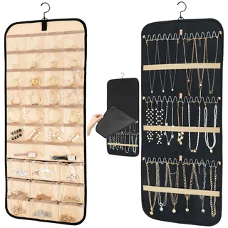 Schmuck Aufbewahrungssystem - Schmuckaufbewahrung Wand Ohrring Organizer Ketten Mit Deckel 1 Klein, Groß, Schwarz
