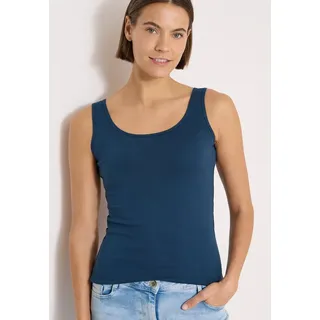 Cecil Basic Top aus Reiner Baumwolle Moonlight Blue L - L