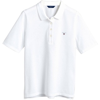 GANT Damen Poloshirt - ORIGINAL PIQUE, Halbarm, Knopfleiste, Logo, einfarbig Weiß 2XL