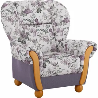 Home affaire Sessel Milano, bequemer Ohrensessel im Landhaus-Stil, Hochlehnsessel lila