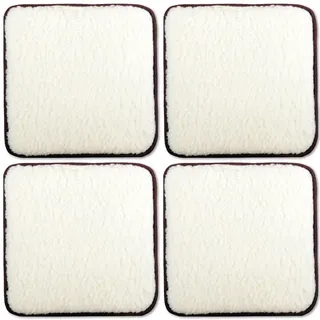 Bestlivings 4er Pack Lammflor Stuhlkissen Sitzkissen Polsterkissen 36x36 cm Auswahl: 36x36 cm Creme - beige