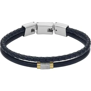 Fossil Armband Fossil Herren-Armband Leder, Edelstahl, JEWELRY blau